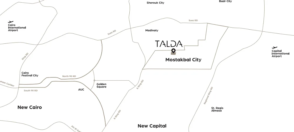 كمبوند تالدا المستقبل سيتي Talda Mostakbal City تقسيط حتي 12 سنة 1 اين يقع كمبوند تالدا؟