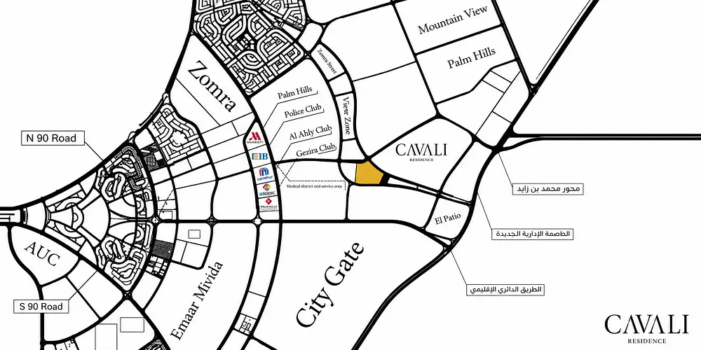 كمبوند كفالي التجمع الخامس Cavali Residence New Cairo أسعار 2026 1 موقع كمبوند cavali علي بعد دقيقة من النادي الاهلي