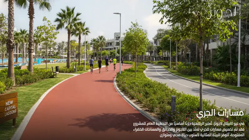 مسارات جري ومشي في كمبوند لاجونز العاصمة الإدارية
